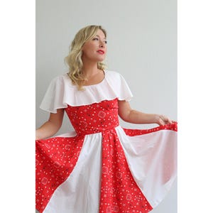 1970's Vintage Bandana Twirl Western Dress ~ Women's Extra Small to Small XS SM ~ Cowgirl Line Dancing ~ Square Dance ~ 70s Country Western