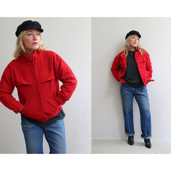 1980's Vintage Woolrich Red Wool Jacket // Women's Extra Small to Small // Men's Extra Small // Camping ~ Outdoors ~ Lumberjack // PNW Style