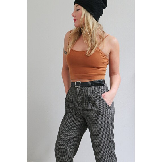 1990's Vintage Briggs Check Tapered Trousers // W… - image 3