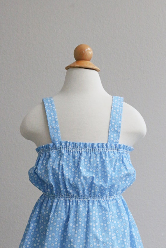 1980's Cornflower Calico Sundress //  Girl's Size… - image 6