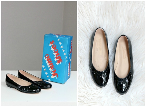【デッドストック】Patent LeatherShoes size 10 1/2 Deadstock, NIB, 1980's Black Patent Leather Dress Shoes // Kid's