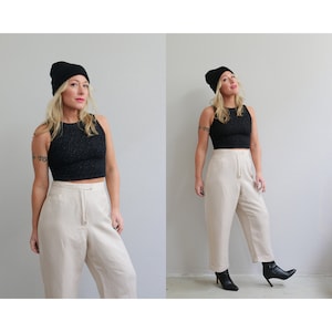 パンツ 90s LARRY LEVINE Linen Slacks Pants Larry Levine Pants - Etsy