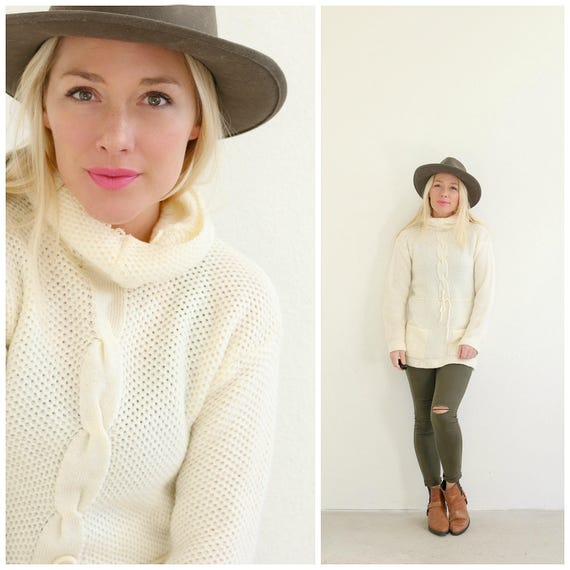 1970s Arpeja Organic Cocoon Sweater // Size Extra
