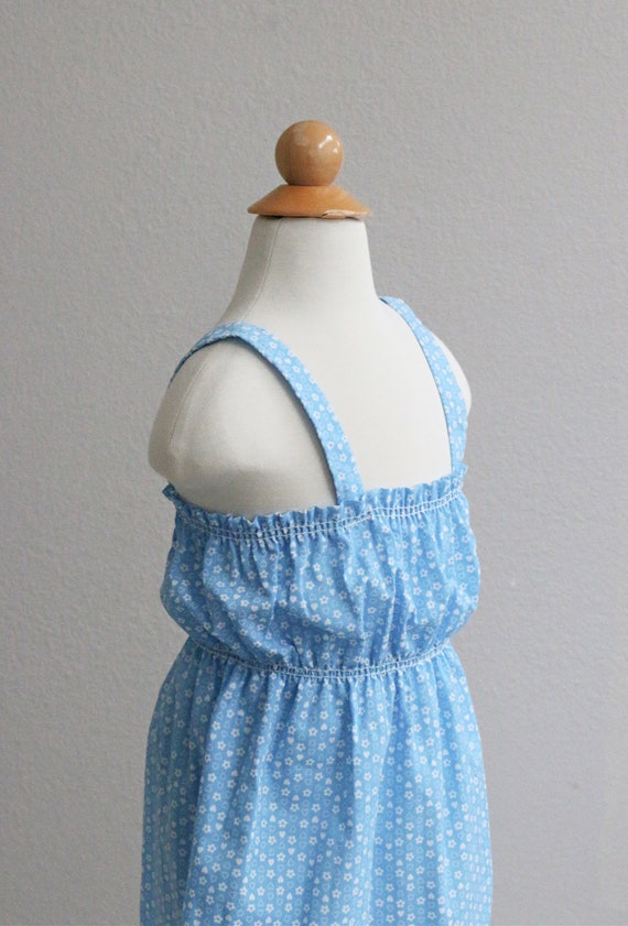 1980's Cornflower Calico Sundress //  Girl's Size… - image 7