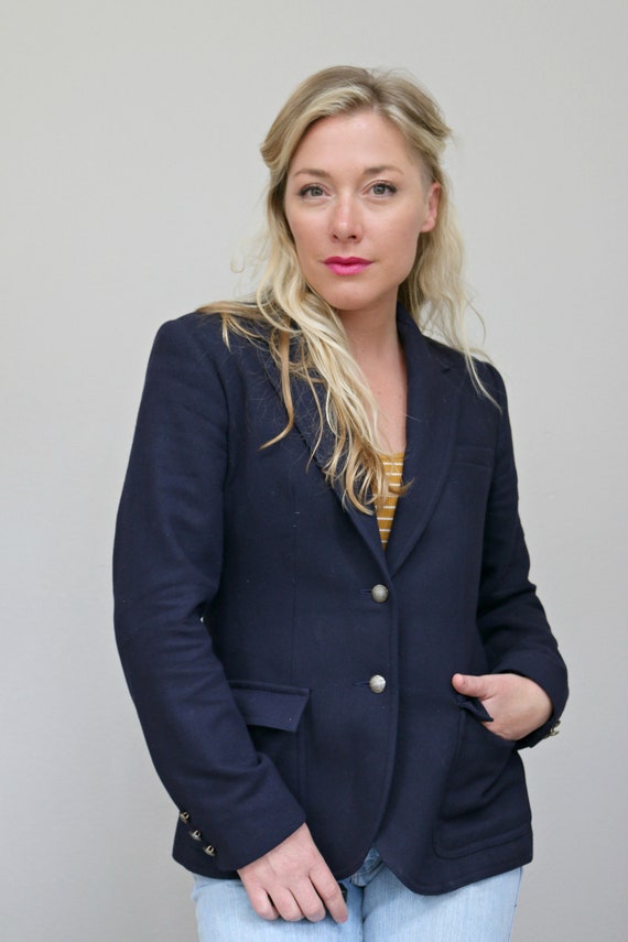 1970's The Villager Navy Wool Blazer // Size Smal… - image 8