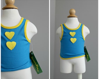 NOS, 1970's Sugar & Spice Top // Baby Size 6 Months // Summer Top // Stretchy // Ribbed // Hearts // Tank Top // Sleeveless Summer Top