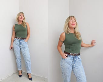 1980's Vintage Acid Wash Levi's 501 Jeans ~ Women's SM MD ~ Made in USA ~ 80's Button Fly Denim ~ Small to Medium ~ 90's Rocker Metal Vibes