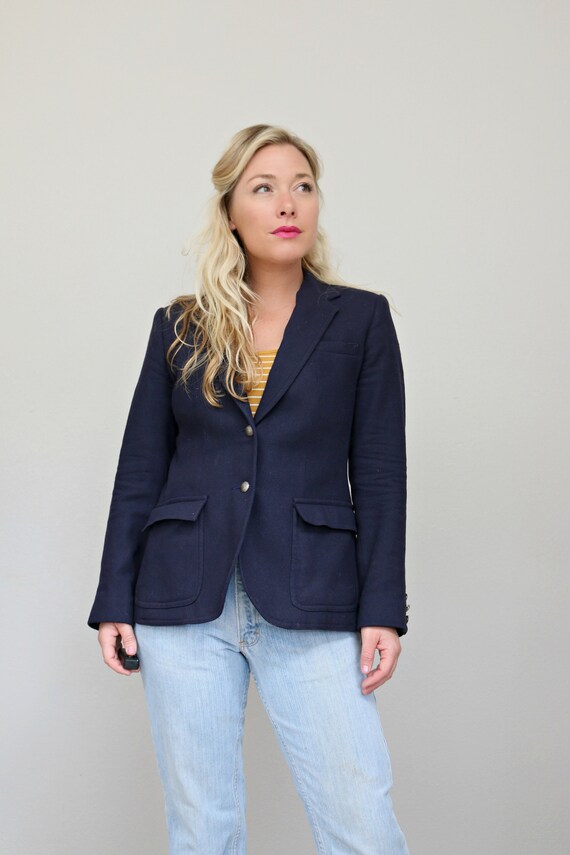 1970's The Villager Navy Wool Blazer // Size Smal… - image 5