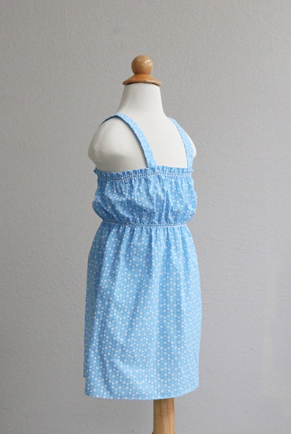 1980's Cornflower Calico Sundress //  Girl's Size… - image 8