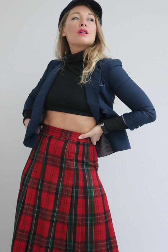 1980's Allen Lolly English Wool Plaid Skirt // Wo… - image 7