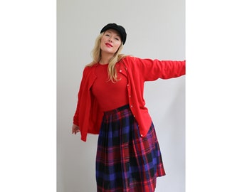 1990's Polo Cashmere Cardigan in Red // Women's Size Extra Large to Double Extra Large // XL to XXL // 90's Casual Day Top // Soft Sweater