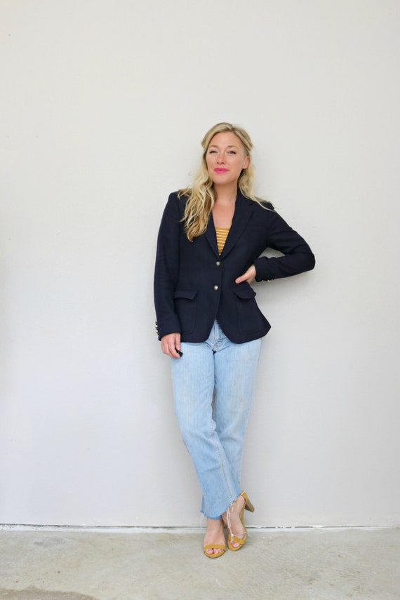 1970's The Villager Navy Wool Blazer // Size Smal… - image 9