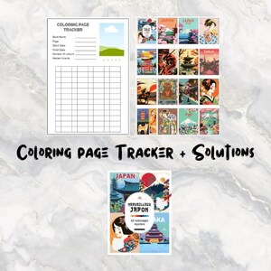 Målarbok Tracker | Lösningar Merveilleux Japon | Utskrivbar PDF | Omedelbar nedladdning