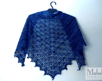 PATTERN ONLY - Melange lace knitted estonian triangle shawl