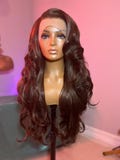 Chocolate Brown Natural Wavy Swiss Lacefront 180 Density