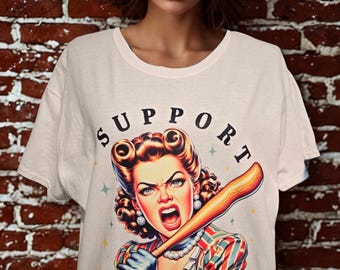 Women’s Rights Graphic T-Shirt — Vintage Rage Design Front + Historic Timeline on Back