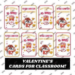 Kansas City Chiefs-Inspired Classroom Valentine's Day Cards | Digital Download
