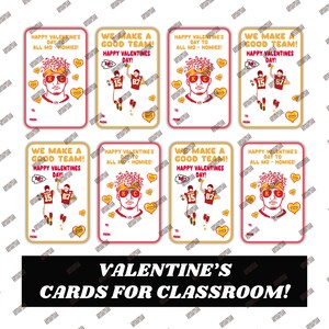 Kansas City Football-Themed Classroom Valentine’s Day Cards | Digital Download