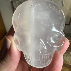 Girasol Rose Quartz Magical Child Palm Skull carved by Leandro de Souza