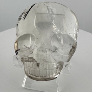 Black Tourmaline in Quartz Magical Child Palm Skull carved by Leandro de Souza