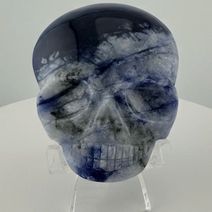 Sodalite Magical Child Palm Skull carved by Leandro de Souza
