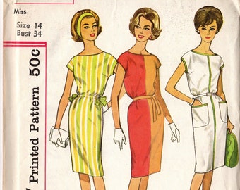 1960's VINTAGE SIMPLICITY PATTERN. One Piece Dress. 4469