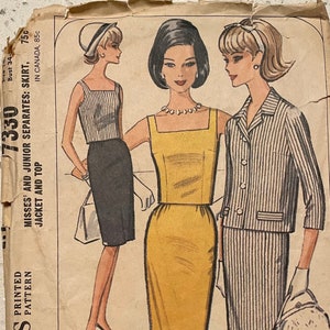 1964 VINTAGE McCALLS PATTERN Skirt, Jacket, & Top 7330 Size 14-16 Bust 34-36