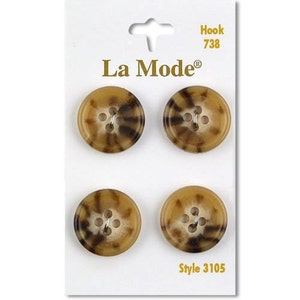 Botão Tan 3/4". La Mode. 4 botões por cartão.