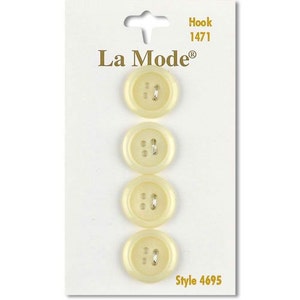 Botão branco 5/8". La Mode. 4 botões por cartão.