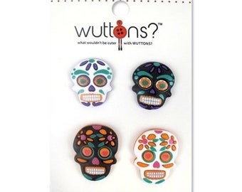 Day of the Dead Skull Buttons. 4 buttons a card.