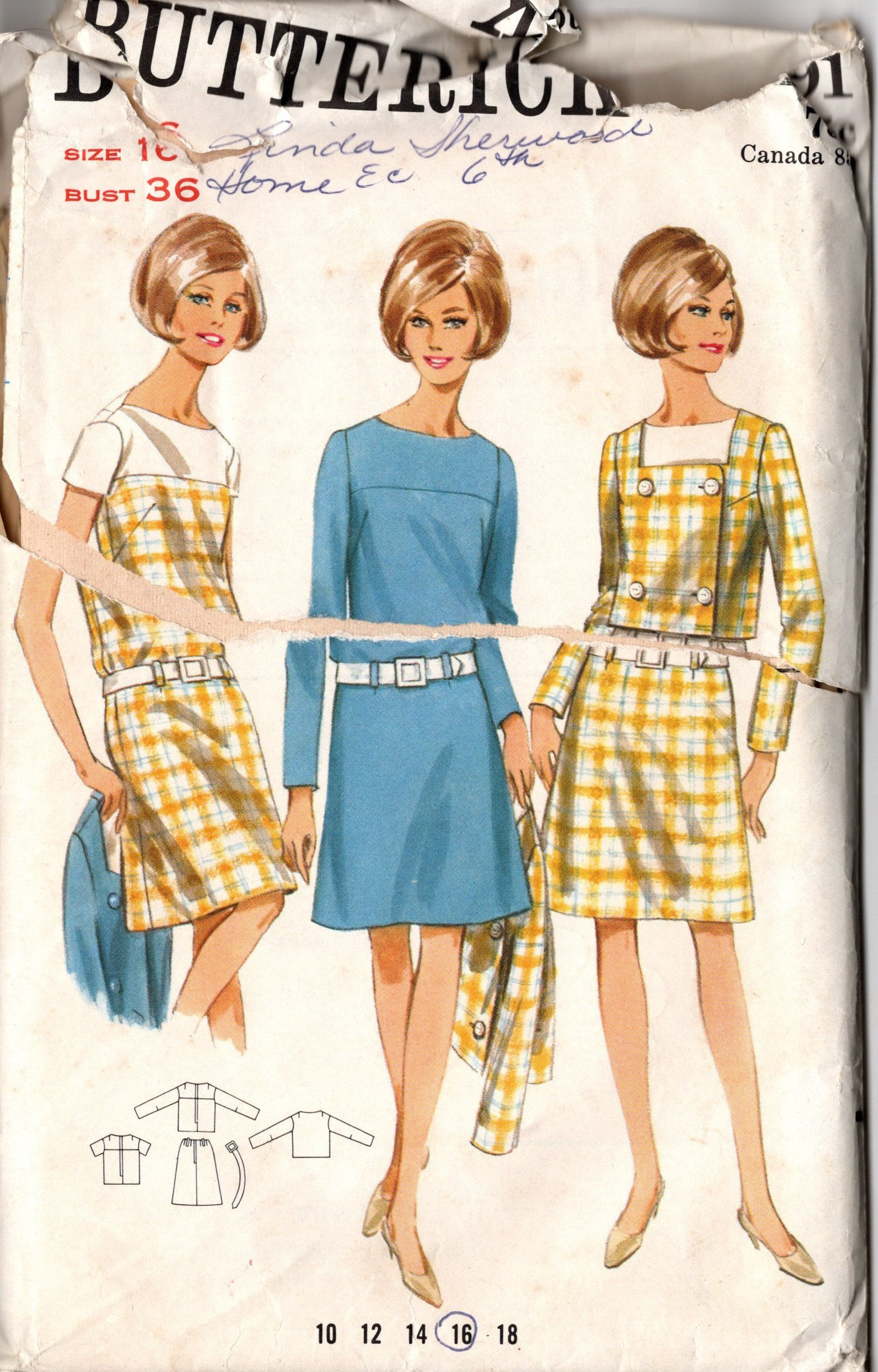 Skirt 1965 VINTAGE BUTTERICK PATTERN 4111 Waist 25 Hip 34 Factory Folded