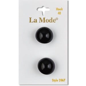 Botão preto 3/4". La Mode. 2 botões por cartão.