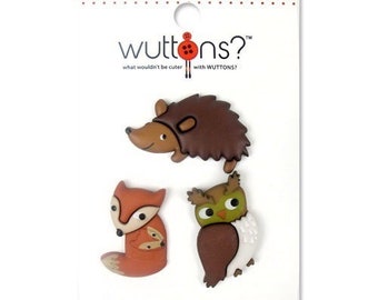 Egel, Uil en Fox Button. 3 knoppen per kaart.