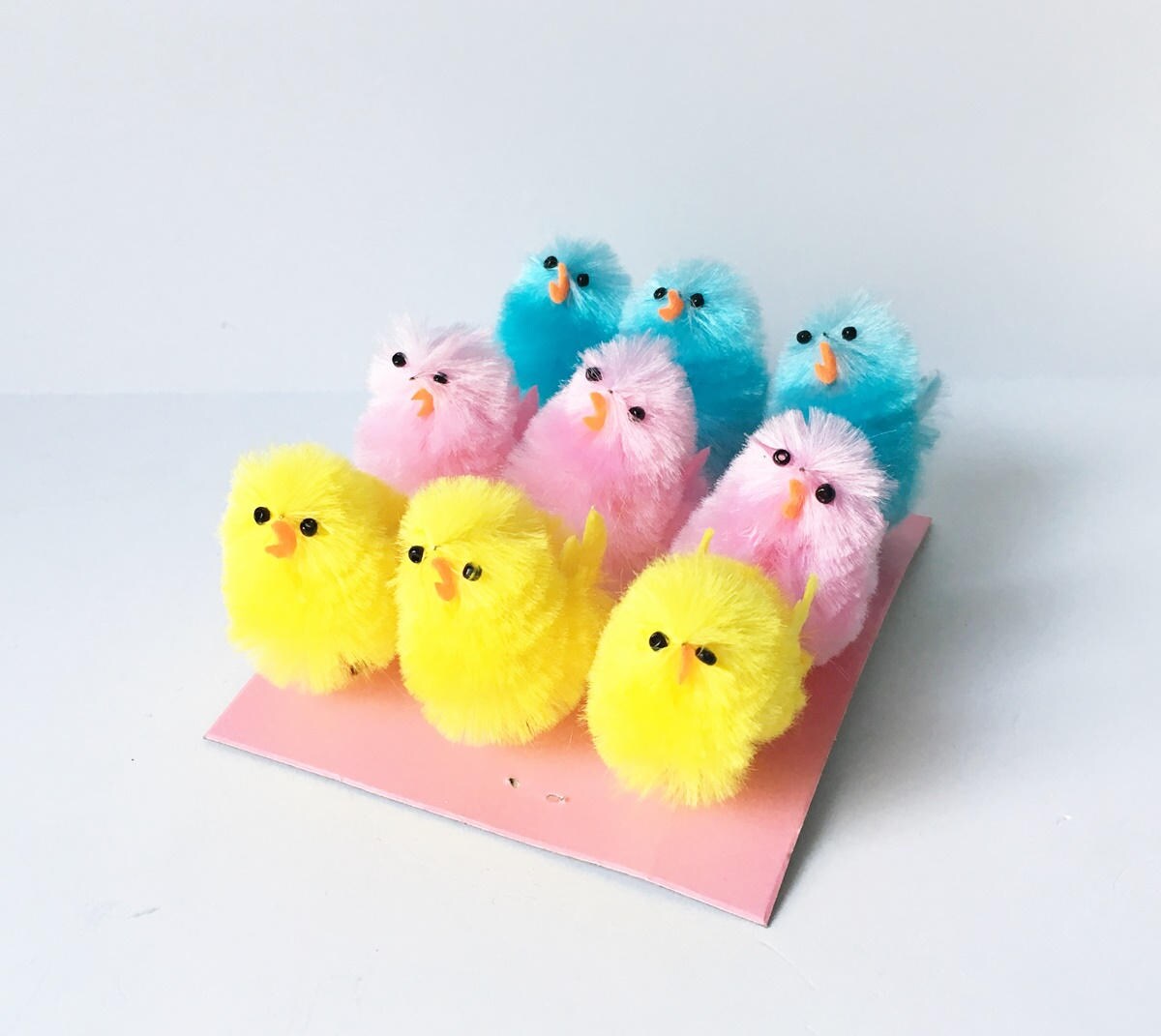 Easter Chicks Set Of 9 Fuzzy Chicks Decorations Cupcake Etsy