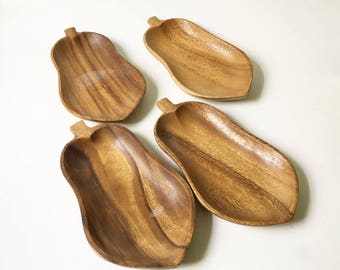 Snack Trays Acacia Wood Dishes Poker Night Nut Bowls Wooden Trays Leaf Shaped
