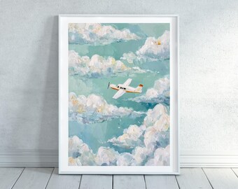 Airplane Nursery Painting Printable Art Print your Own Artwork
