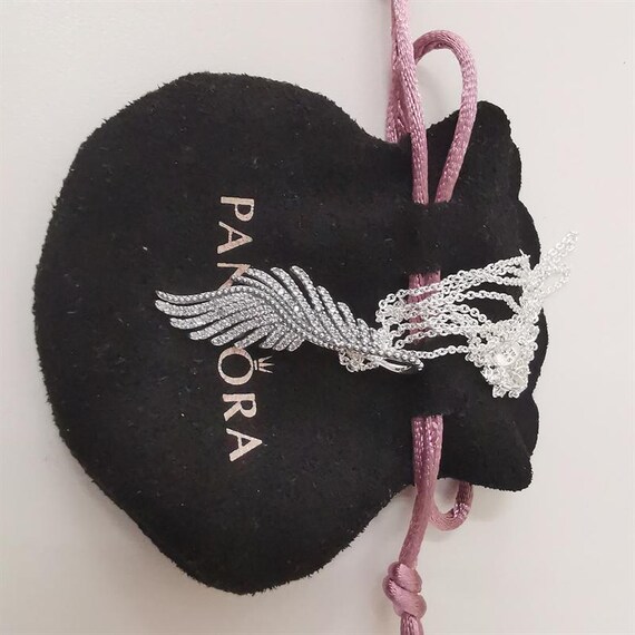 Necklace Majestic Feathers Pandora Silver Pendant chain Etsy