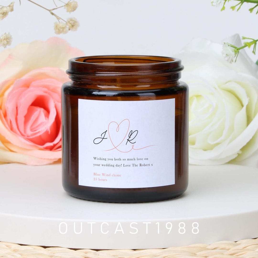 Personalized Wedding Gift Candle, Heart Initial Design, Soy Wax - Etsy