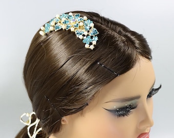 Kamclip strass, lichtmetalen bruidshaarspeld met parels, kristallen zijwaarts vallende pony haarspeldje, bloemenkam, cadeau bruidsmeisje bruiloft