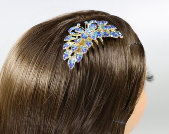 Butterfly Rhinestone Hair Comb - Crystal Embellished Side Hair Clip, Vintage Updo Hairpin for Brides, Bridal Side Comb, Bridesmaid gift