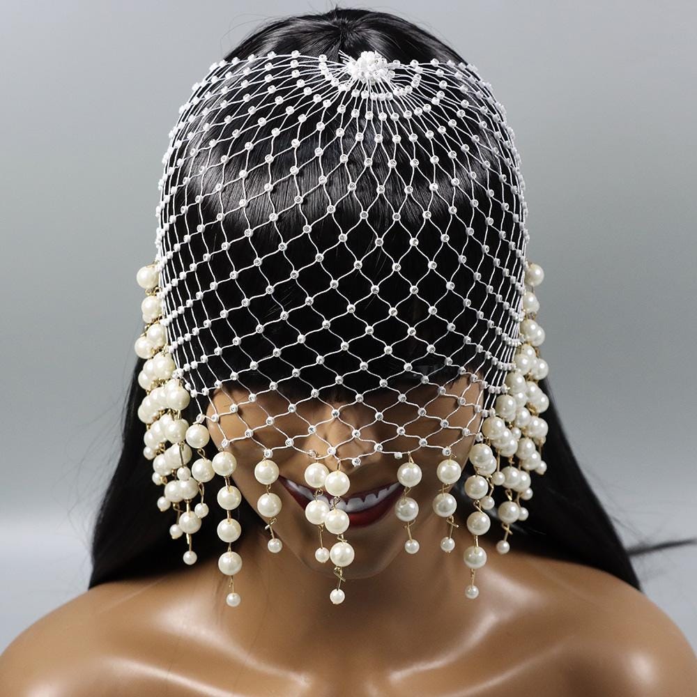 Wedding Pearl Hair Vine - Handmade Bridal Headpiece with Intricate Lace,Bridal head piece,Bridesmaid gift,Boho Bridal Hair Accessory