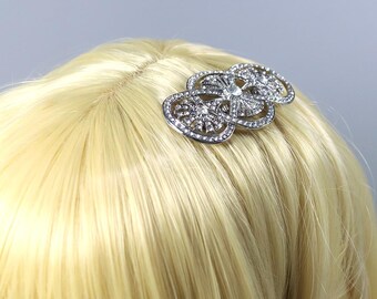 Vintage bruidshaarkam, haarspeld met kristallen strass bruiloft, retro parel en diamanten haarsieraden, haaraccessoires voor bruidsmeisjes