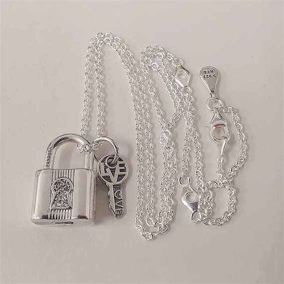 Pandora lock and key necklace sale