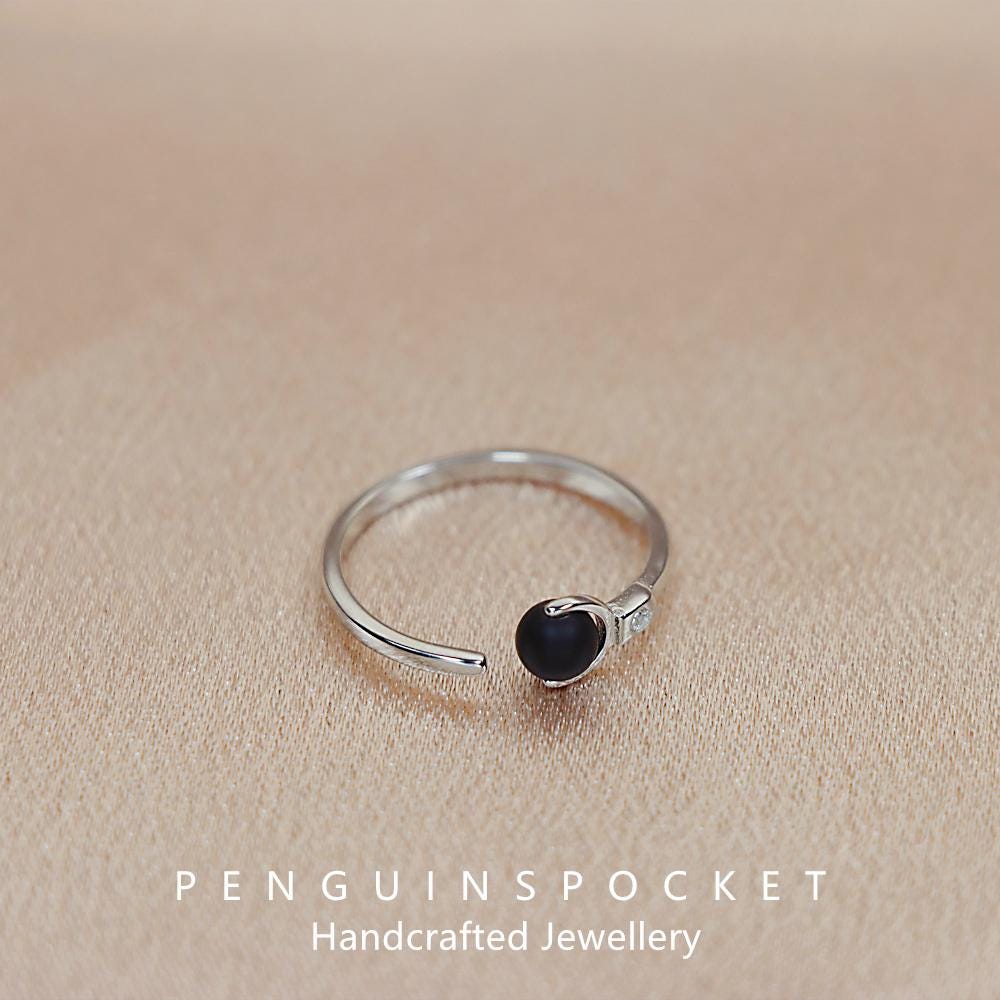 Black Onyx S925 Sterling Silver Ring - Etsy