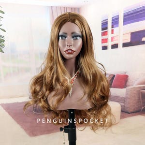 Brown wig ,Beauty and the Beast Belle Princess Cosplay Wig Women Long Wavy Hair, cosplay wig