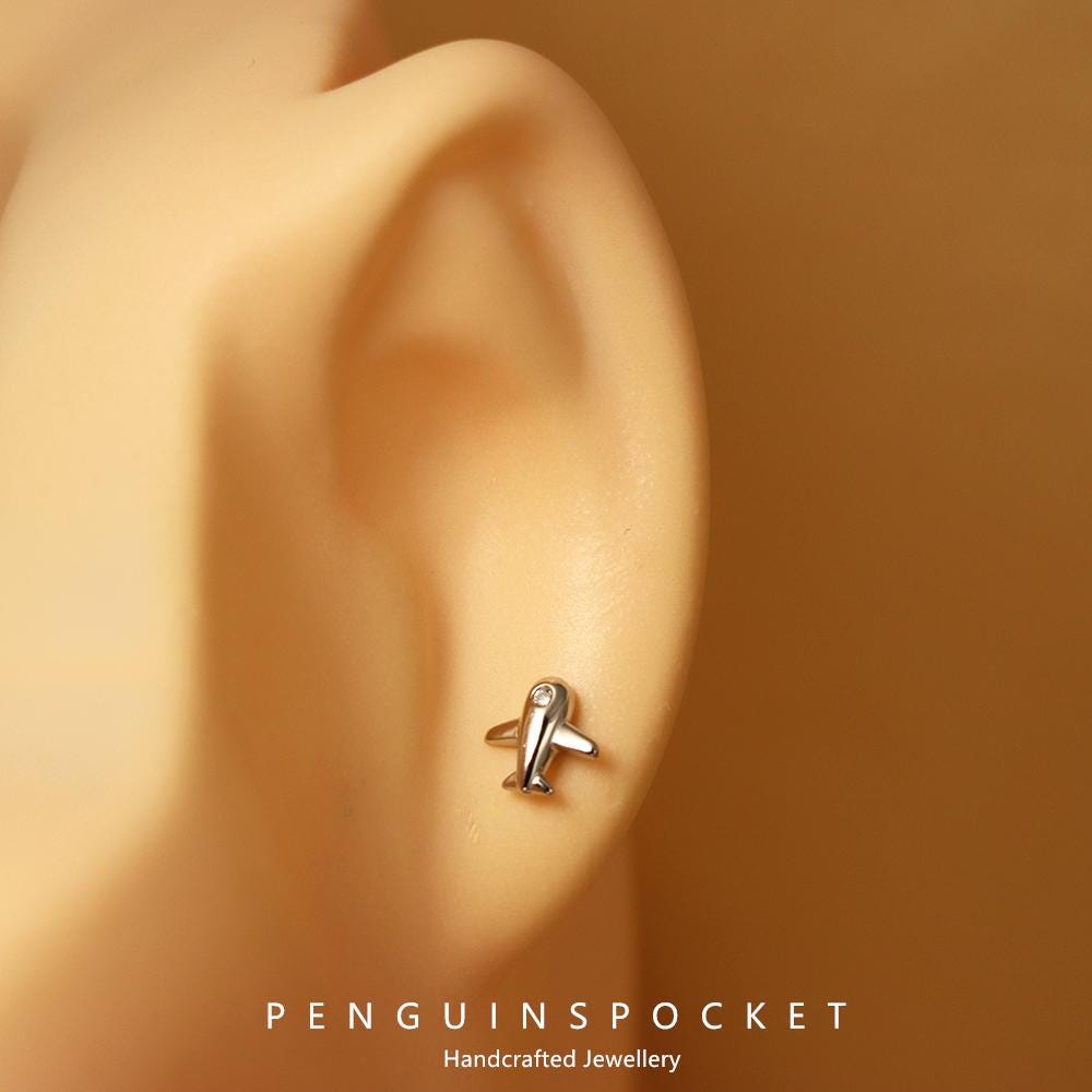 Orecchini Argento 925 Con Aereo E Nuvola - Minimalisti, Per Donne E Ragazze - Foto 5