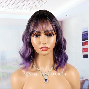 Purple wig,  Curly  Wigs Synthetic Wigs with Women&#39;s Wigs for Daily , Cosplay Wigs