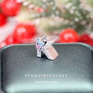 Abalorio de plata 925 con forma de letra, joyería artesanal, letra K, abalorio de mariposa Haoshi, regalo hecho a mano, compatible con Pandora