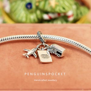 925 Silver DIY Jewelry Necklace Accessory Pendant Travel Airplane Train Charm Handmade Gift Fit Pandora