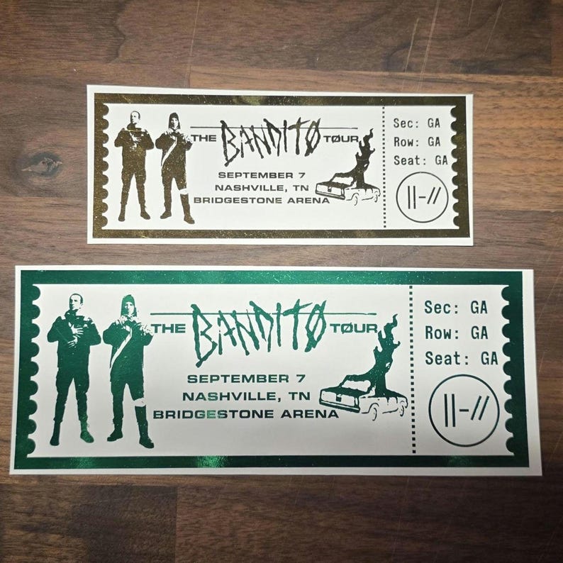 Twenty One Pilots Inspired Foil Ticket - Etsy